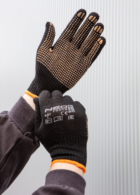 RĘKAWICE ROBOCZE OCHRONNE BHP ROZMIAR 10 RĘKAWICZKI KROPKOWANE NEO TOOLS 97-620-10