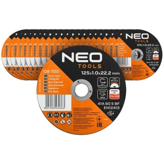 TARCZE TNĄCE DO METALU/INOX 125 X 1.0 X 22,2MM, 41 A60-S-BF, 08-720