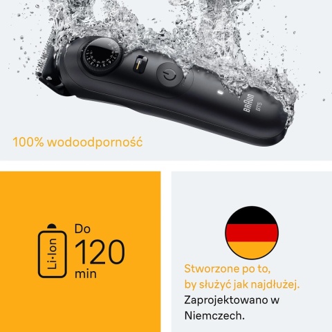 Trymer do zarostu Series 5 precyzyjny trymer do zarostu z 40 ustawieniami długości 0,5 mm ultra ostrym Braun BT5560