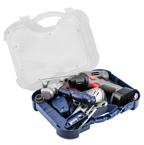 Walizka narzędziowa dla dzieci kreatywny zestaw zabawek majsterkowicza do nauki i zabawy GD021 GRAPHITE