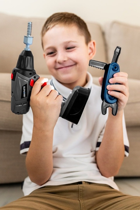 Walizka narzędziowa dla dzieci kreatywny zestaw zabawek majsterkowicza do nauki i zabawy GD021 GRAPHITE