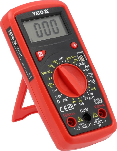 WIELOFUNKCYJNY MIERNIK CYFROWY Z ZAKRESEM DLA KAŻDEGO POMIARU UMOŻLIWIAJĄCY BADANIE TECHNICZNE YT-73081 YATO