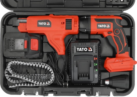 WKRĘTARKA TAŚMOWA AKUMULATOROWA 18 V 4 Ah Z PODAJNIKIEM DO PŁYT G-K REGIPSÓW YT-82075 YATO