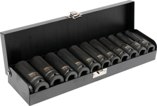 Zestaw 11 długich nasadek udarowych 1/2 cala kute wysokiej jakości idealne do profesjonalnych napraw i warsztatów Yato YT-1054