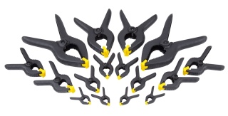 Zestaw komplet zacisków sprężynowych do lekkiego przytrzymywania 16 sztuk szczypce Stanley STHT0-83094