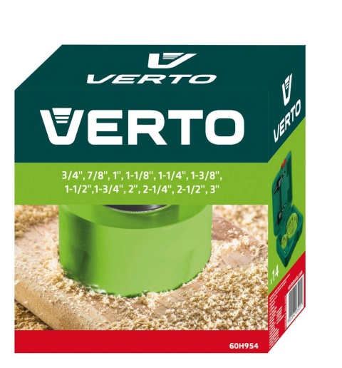 Zestaw otwornic 14 sztuk o średnicach 19–76 mm do precyzyjnych otworów w drewnie plastiku oraz metalu VERTO 60H954