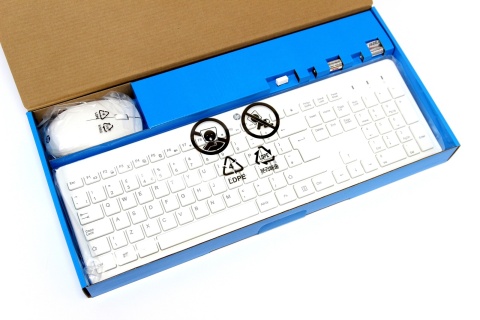 Bezprzewodowa klawiatura i mysz HP 230 biała pełnowymiarowa z blokiem numerycznym 3L1F0AA (QWERTY UK, duży enter)