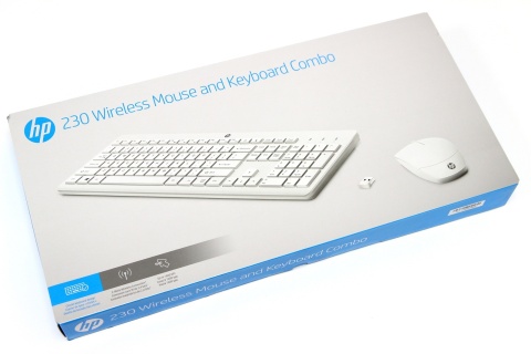 Bezprzewodowa klawiatura i mysz HP 230 biała pełnowymiarowa z blokiem numerycznym 3L1F0AA (QWERTY UK, duży enter)