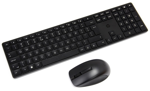 Bezprzewodowa klawiatura i mysz HP 650 czarna pełnowymiarowa z blokiem numerycznym 4R013AA QWERTY (duży enter)