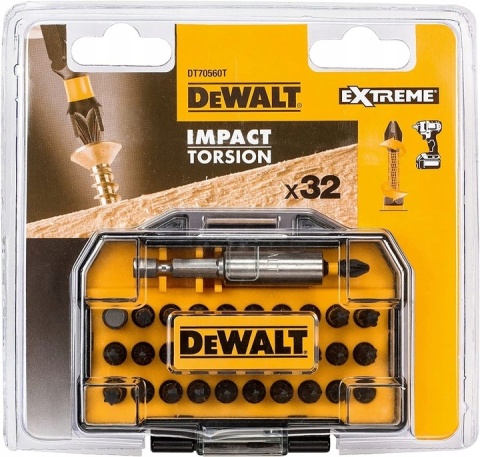 DeWALT Zestaw końcówek wkrętarskich udarowych 25mm Ph Pz Torx 32el DT70560T