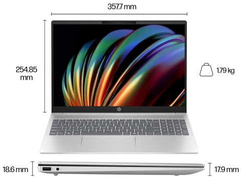 HP OmniBook 5 16 AI 2K IPS 16:10 Intel Core Ultra 7 255U 12-rdzeni 16GB LPDDR5x 1TB SSD NVMe Windows 11