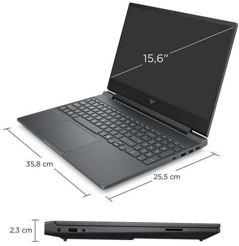 HP Victus Gaming 15 FullHD IPS 144Hz AMD Ryzen 5 8645HS 6-rdzeni 16GB DDR5 512GB SSD NVMe NVIDIA GeForce RTX 3050 6GB Windows 11