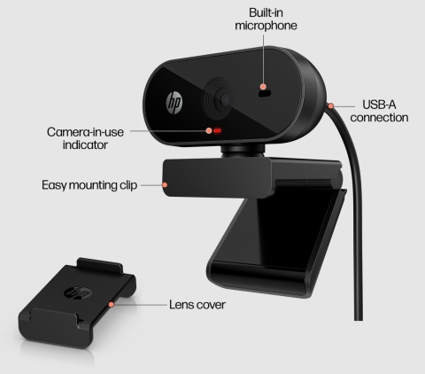 Kamerka internetowa HP 320 FHD 1080p Webcam kamera USB 53X26AA