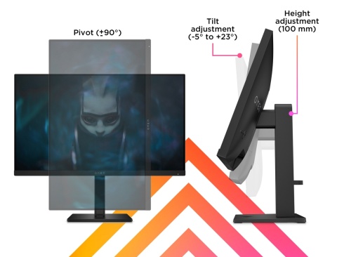 Monitor HP Omen 24 FullHD IPS 165Hz 23.8 cali 1920x1080 HDMI DisplayPort pivot 780D9AA