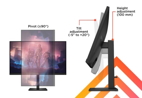 Monitor HP Omen 32q Gaming QHD IPS 165Hz HDR 400 31.5 cali 2560x1440 HDMI DisplayPort Pivot VESA AMD FreeSync
