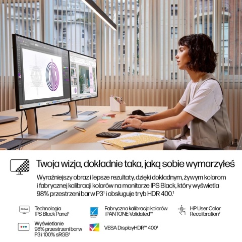 Monitor HP Series 7 Pro 727pu QHD 27 cali IPS Black 120Hz 2560x1440 HDMI DisplayPort Thunderbolt USB-C VESA pivot 8J9E6A5
