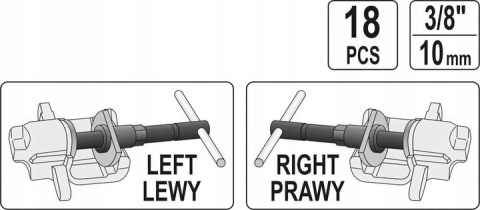 SEPARATORY DO WYCISKANIA DEMONTAŻU TŁOCZKÓW HAMULCOWYCH 18el. ZESTAW YATO