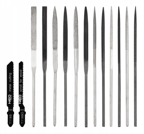 Uchwyt do pilników iglaków zestaw 14 pilników + 1 uchwyt NEO TOOLS 44-653