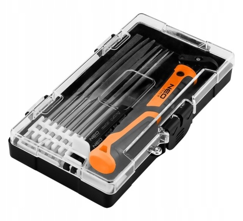 Uchwyt do pilników iglaków zestaw 14 pilników + 1 uchwyt NEO TOOLS 44-653