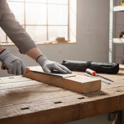 Uchwyt do pilników zestaw 5 pilników +1 uchwyt NEO TOOLS 44-652