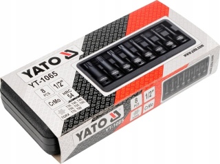 YATO ZESTAW KLUCZY UDROWYCH TRZPIENIOWYCH NASADEK TORX 1/2" T30-T80