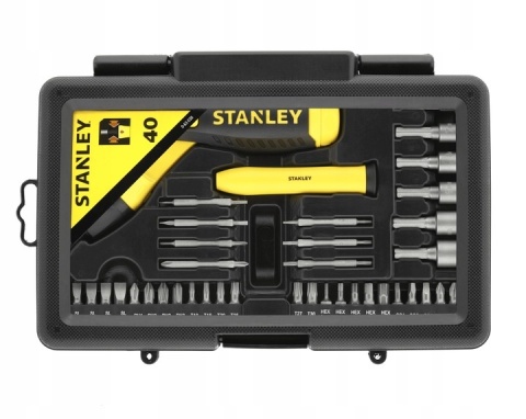 ZESTAW WKRĘTAK Z KOŃCÓWKAMI PRZEGUB GRZECHOTKA 40 SZT 0-63-038 STANLEY