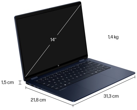 Dotykowy HP OmniBook X Flip 14 Next Gen AI 2K OLED Intel Core Ultra 7 258V 32GB LPDDR5x 1TB SSD NVMe Win11 Active Pen