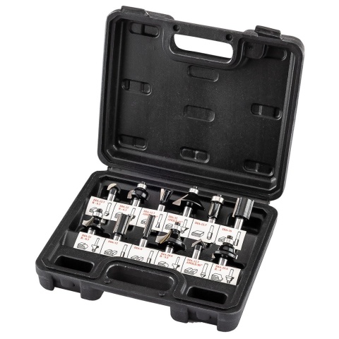 Frezy do drewna widiowe trzpień 8 mm zestaw 12 sztuk frezów GRAPHITE 56T614