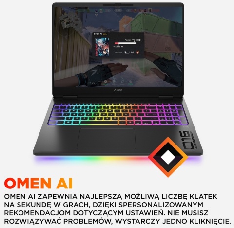HP OMEN MAX Gaming 16 WQXGA IPS 240Hz AMD Ryzen AI 9 HX 375 12-rdzeni 32GB DDR5 1TB SSD NVIDIA GeForce RTX 5080 16GB Win11