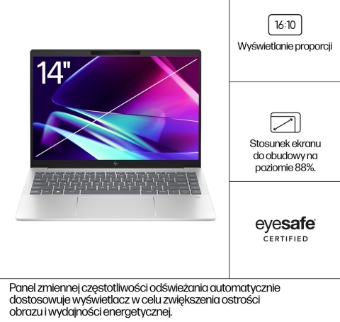 HP Pavilion Plus 14 WQXGA IPS 120Hz Intel Core i5-1335U 10-rdzeni 16GB LPDDR5x 512GB SSD NVMe Windows 11 - OUTLET