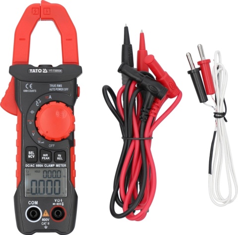 MIERNIK CĘGOWY SOLIDNY OBUDOWA I ETUI TRUE RMS AC/DC 10MA-600A YATO YT-730934