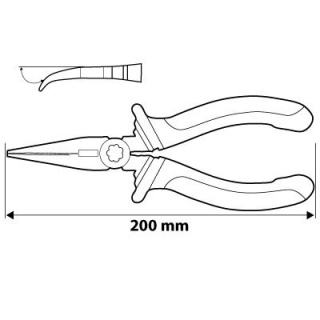 Szczypce wydłużone wygięte 200 mm precyzyjne trwałe do pracy w trudno dostępnych miejscach 01-016 NEO TOOLS