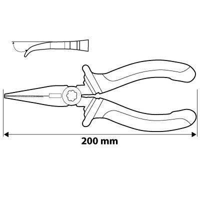 Szczypce wydłużone wygięte 200 mm precyzyjne trwałe do pracy w trudno dostępnych miejscach 01-016 NEO TOOLS