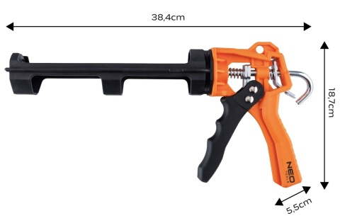 Wyciskacz do tub z silikonem klejem pistolet do mas gęstych 230mm NEO TOOLS