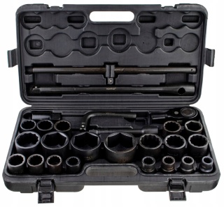 ZESTAW KLUCZE NASADOWE NASADKI UDAROWE 3/4" 1" 26EL TIR 17-65mm PRZEDŁUŻKI