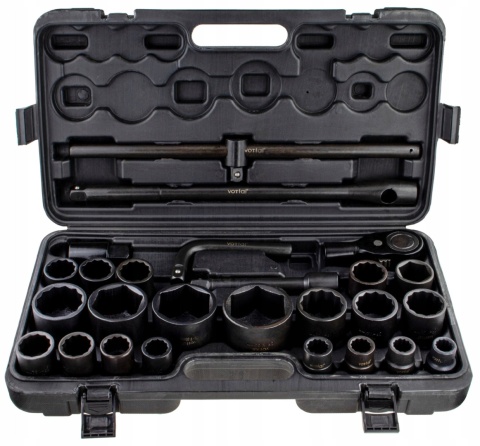 ZESTAW KLUCZE NASADOWE NASADKI UDAROWE 3/4" 1" 26EL TIR 17-65mm PRZEDŁUŻKI