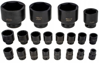 ZESTAW KLUCZE NASADOWE NASADKI UDAROWE 3/4" 1" 26EL TIR 17-65mm PRZEDŁUŻKI