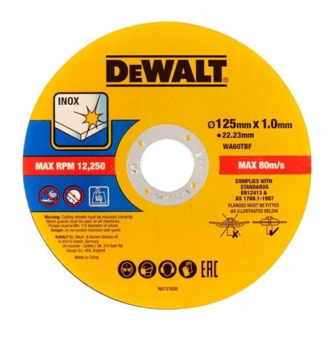DeWalt Tarcza do metalu stali INOX 125x1,0 1 Sztuk