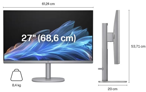 AiO HP OmniStudio X 27 4K UHD IPS Intel Core Ultra 7 155H 16-rdzeni 32GB DDR5 1TB SSD NVMe Windows 11 + klawiatura i mysz