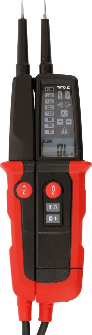 DWUBIEGUNOWY TESTER NAPIĘCIA TEST RCD MULTI METR DO PAMIARU NAPIĘCIA YATO YT-28330