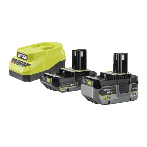 Zestaw RYOBI ONE+ 18V 2x Akumulator (4.0Ah + 2.0Ah) + Ładowarka RC18120A-242X