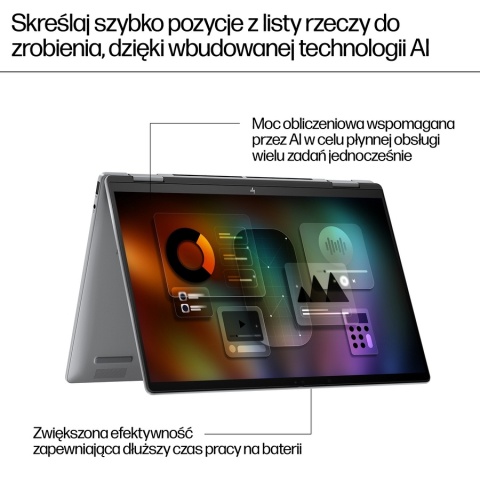 2w1 HP ENVY 14 x360 2.8K OLED 120Hz AMD Ryzen 5 8640HS 6-rdzeni 16GB LPDDR5 512GB SSD NVMe Windows 11 Active Pen