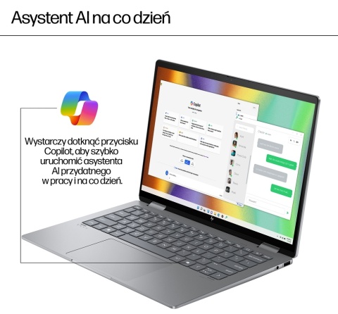 2w1 HP ENVY 14 x360 2.8K OLED 120Hz AMD Ryzen 5 8640HS 6-rdzeni 16GB LPDDR5 512GB SSD NVMe Windows 11 Active Pen