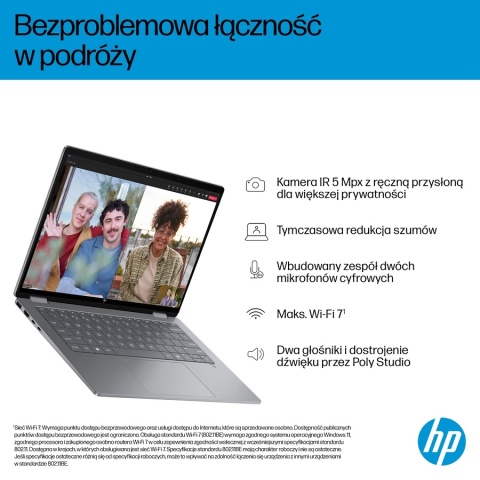 Dotykowy HP OmniBook X Flip 14 Next Gen AI 2K OLED AMD Ryzen AI 5 340 6-rdzeni 16GB LPDDR5x 512GB SSD NVMe Windows 11