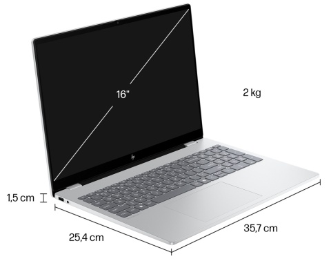 HP OmniBook 7 AI 16 2.5K IPS Intel Core Ultra 7 255H 16-rdzeni 32GB DDR5 2TB SSD NVMe Windows 11 Pro