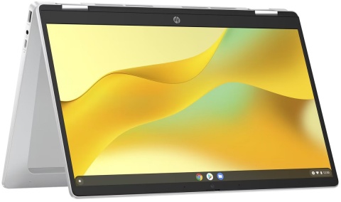 Dotykowy 2w1 HP Chromebook x360 14b FullHD IPS Intel N200 4-rdzenie 8GB LPDDR5 128GB UFS Chrome OS
