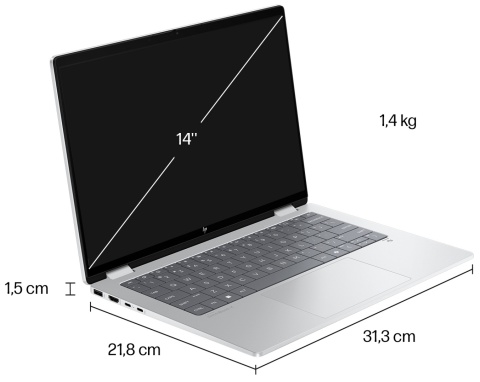 Dotykowy HP OmniBook X Flip 14 Next Gen AI 2K IPS Intel Core Ultra 7 258V 8-rdzeni 32GB LPDDR5x 2TB SSD NVMe Win11 Active Pen