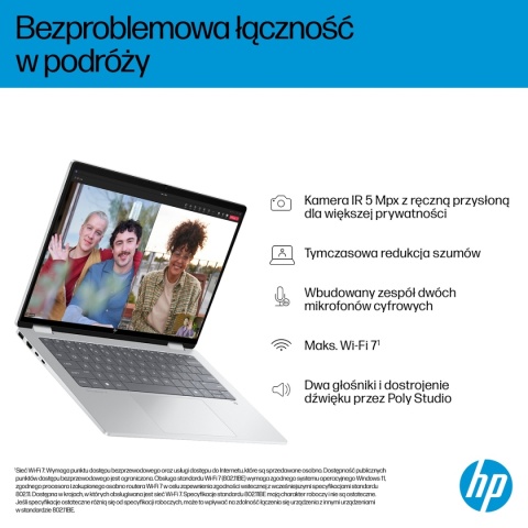 Dotykowy HP OmniBook X Flip 14 Next Gen AI 2K IPS Intel Core Ultra 7 258V 8-rdzeni 32GB LPDDR5x 2TB SSD NVMe Win11 Active Pen