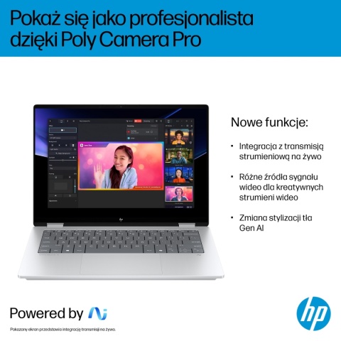 Dotykowy HP OmniBook X Flip 14 Next Gen AI 2K IPS Intel Core Ultra 7 258V 8-rdzeni 32GB LPDDR5x 2TB SSD NVMe Win11 Active Pen