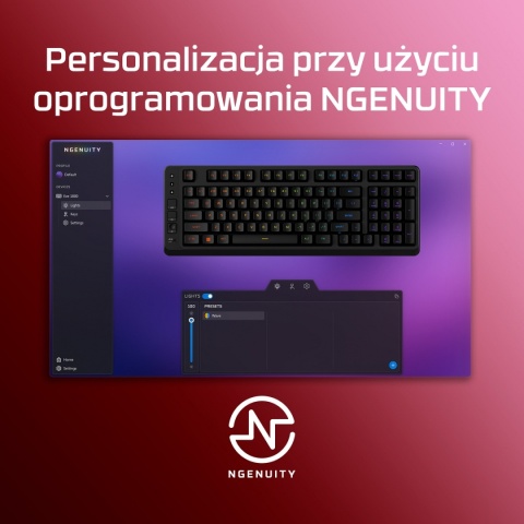 Klawiatura przewodowa gamingowa HyperX Eve 1800 - 10-strefowe podświetlenie RGB LED, anti-ghosting, USB, B7JE0AA QWERTY US/PL